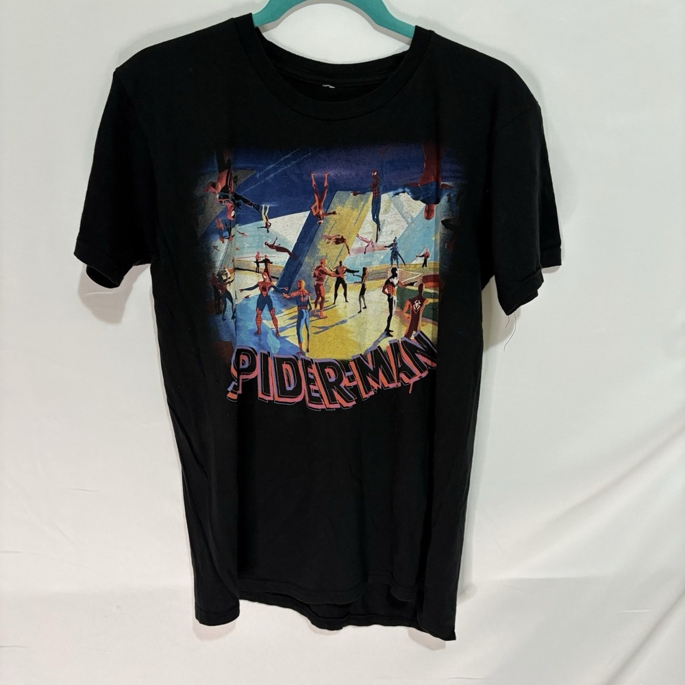 Marvel Spider-Man Across The Spider-Verse Black Graphic Tee Mens Size M